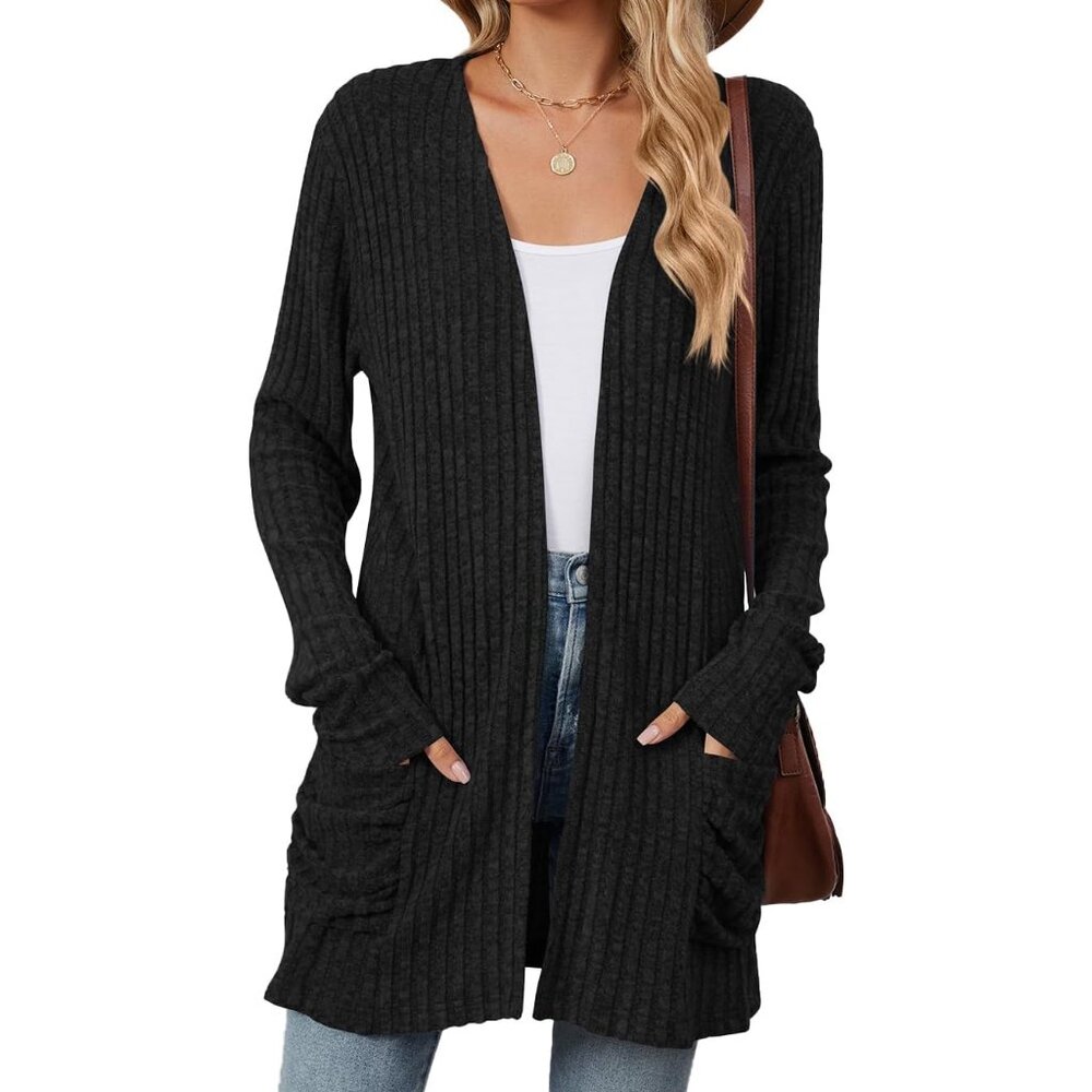 Women’s Lightweight Polyester Open Front Cardigan… - image 1